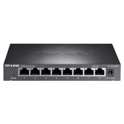 5-port TL-SG1008D Gigabit Plug and Play Network Switch with 11.9M Packet Forwarding Rate